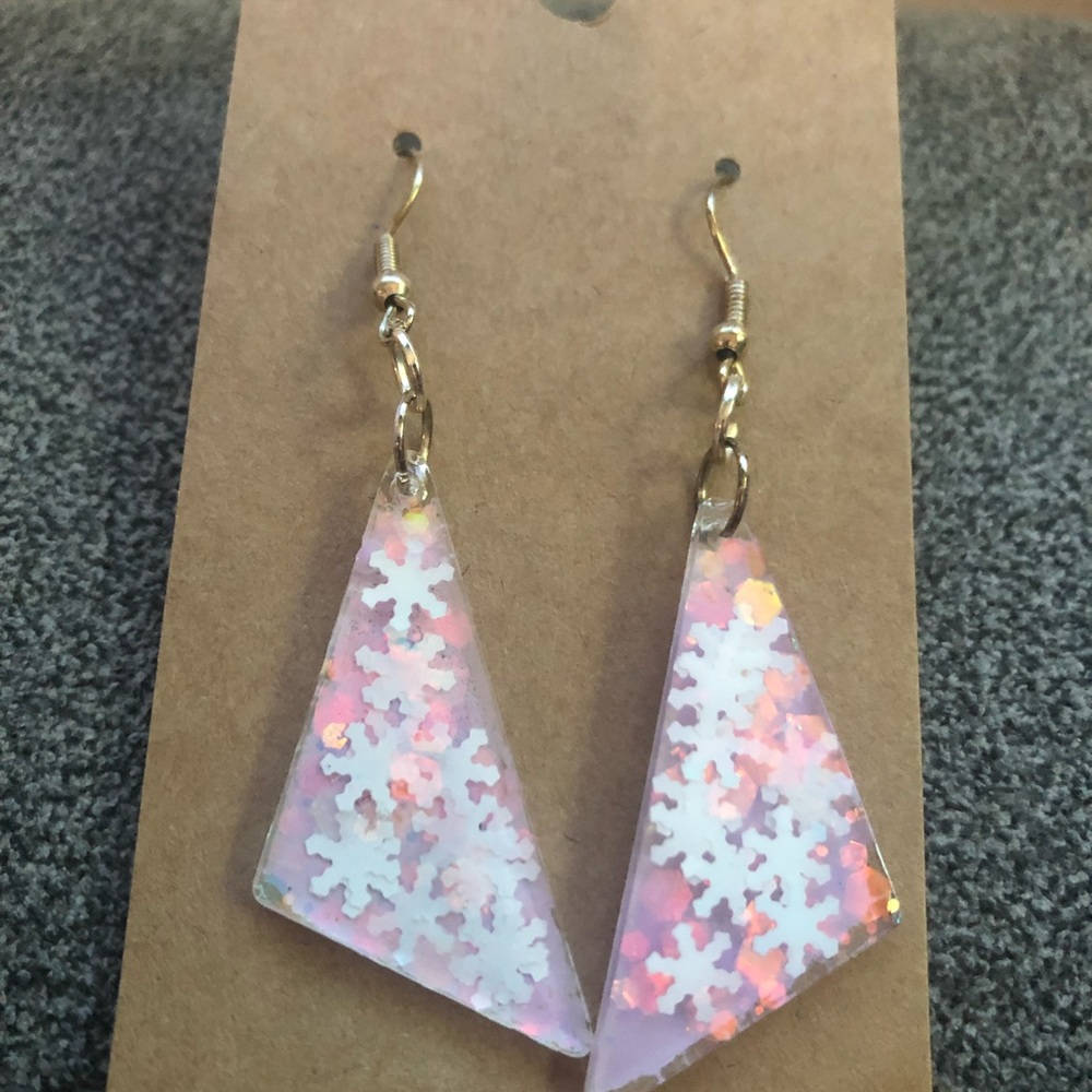 Purple Noel glitter dangles